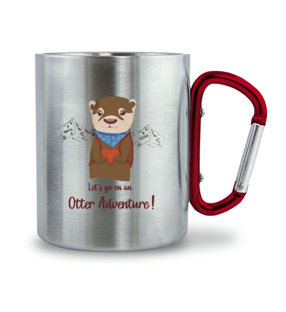 Lets go on an Otter Adventure! - süße Edelstahltasse mit Karabinergriff