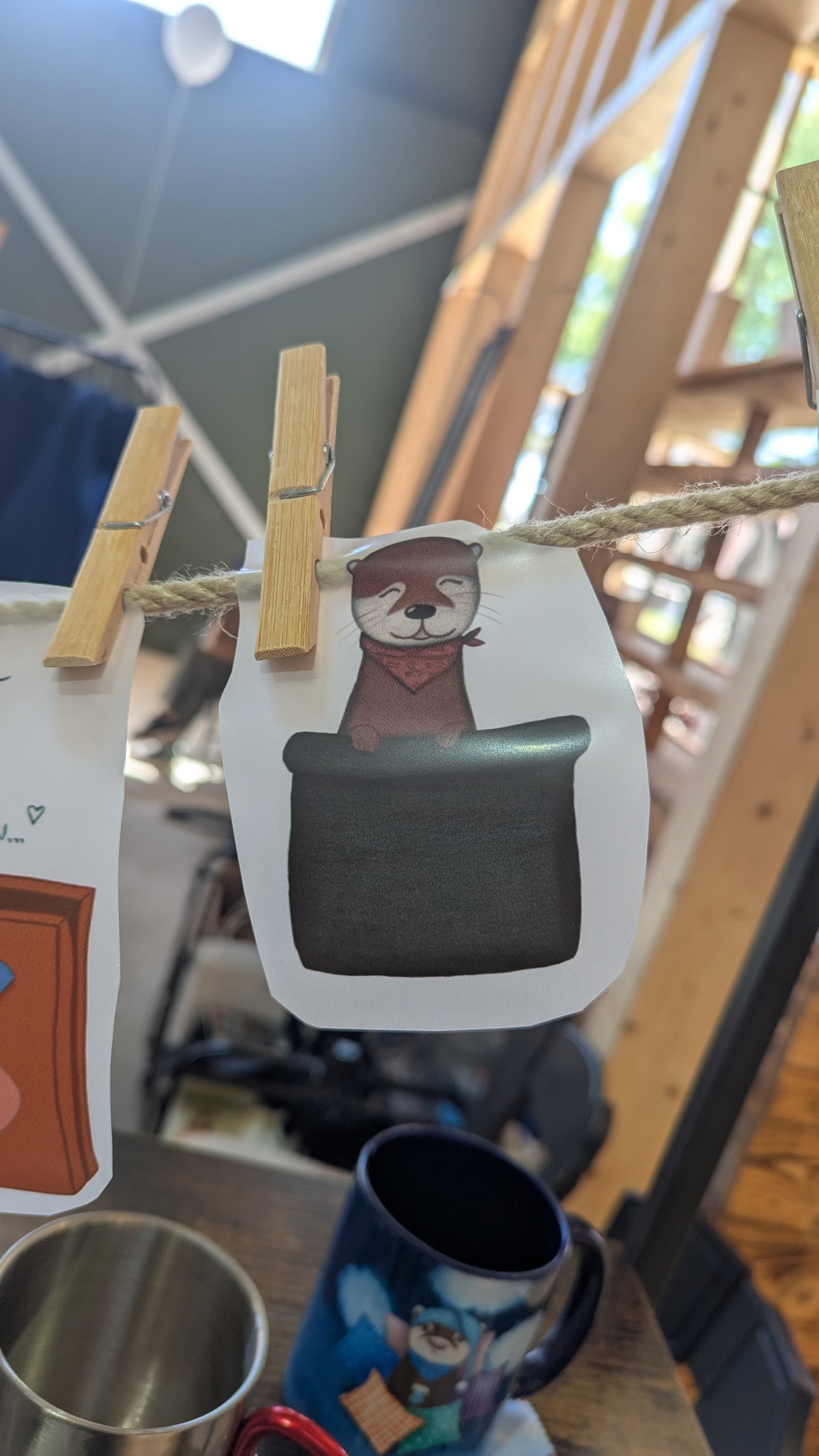 Otter-Bügelbild | Otter in Tasche | zum selbst Aufbügeln | Otter sitzt in kleiner Brusttasche