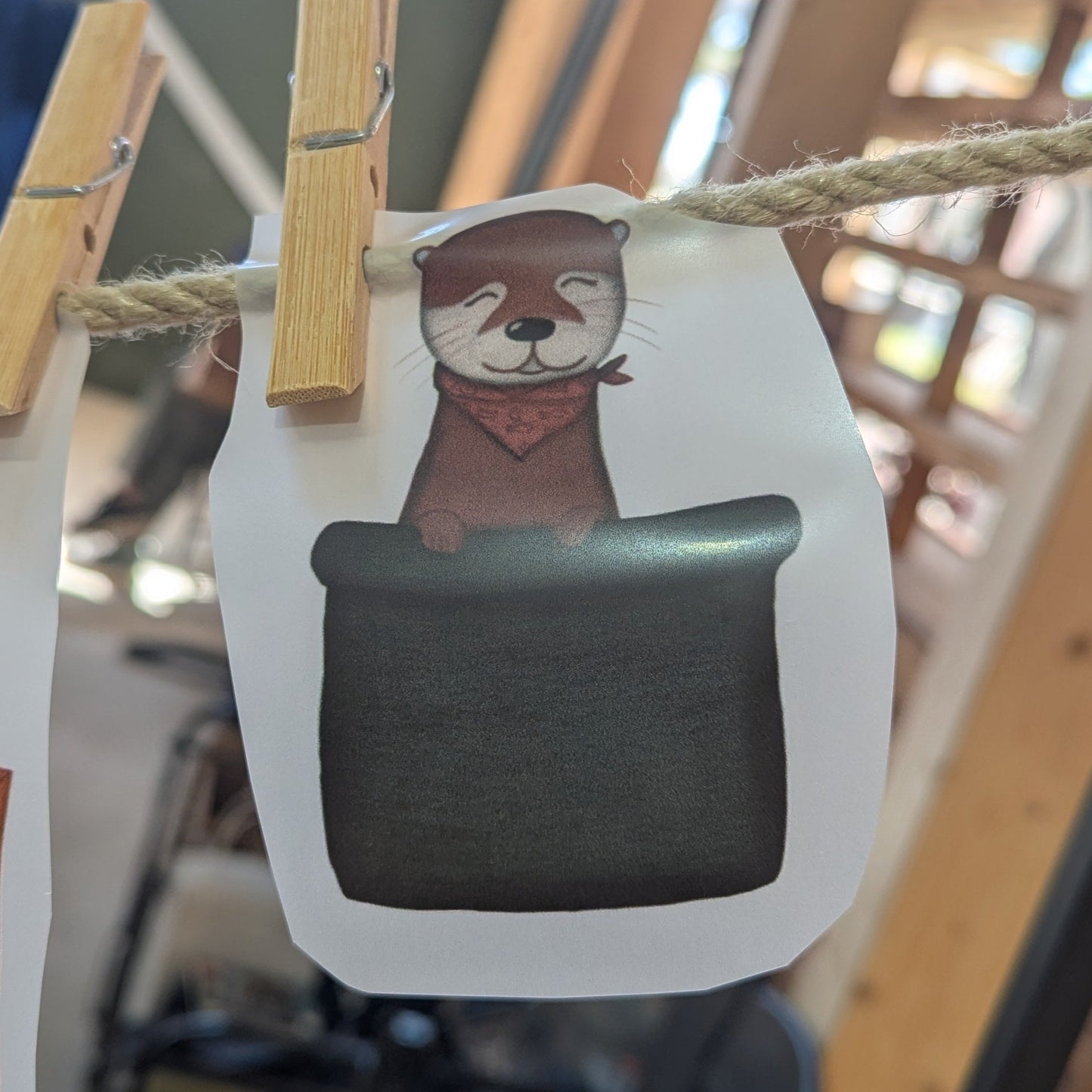 Otter-Bügelbild | Otter in Tasche | zum selbst Aufbügeln | Otter sitzt in kleiner Brusttasche