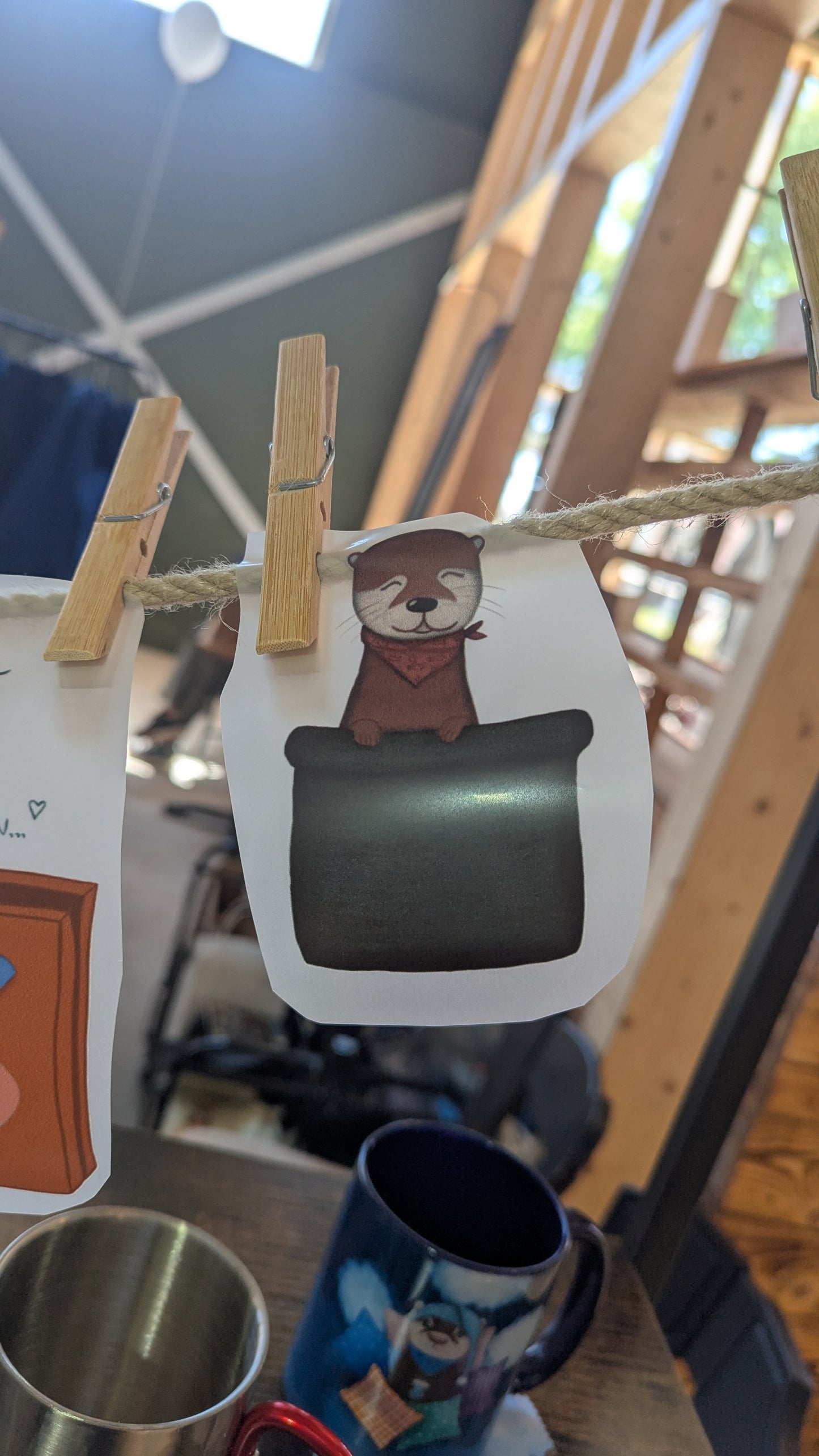 Otter-Bügelbild | Otter in Tasche | zum selbst Aufbügeln | Otter sitzt in kleiner Brusttasche