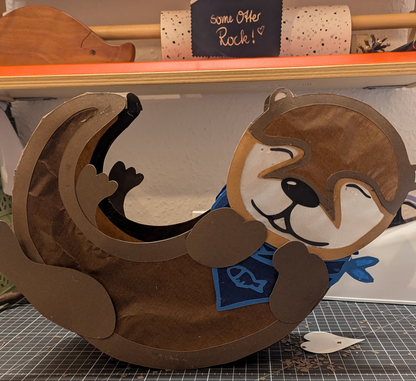 Otter Laterne - SVG-Datei und PDF Bastelvorlage inklusive deutscher Anleitung zum Sofort-Download