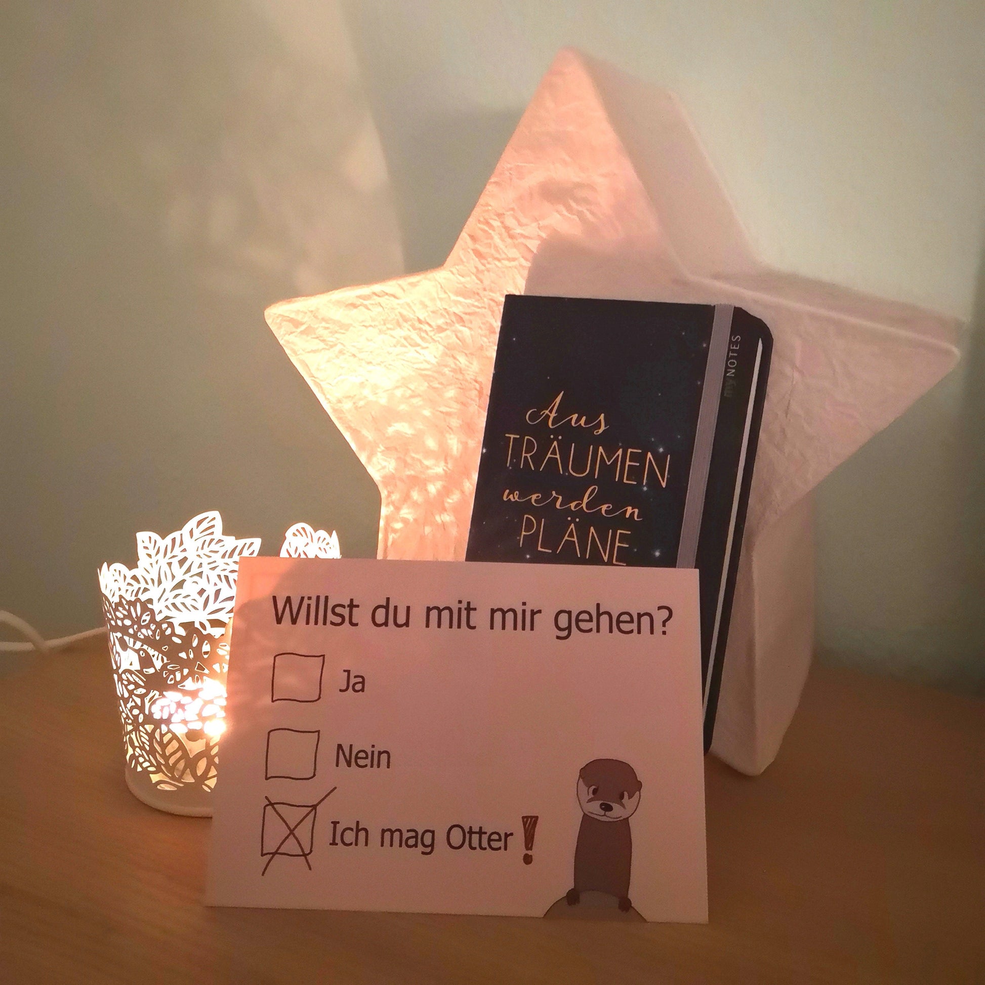 Willst du mit mir gehen? - Ich mag Otter Postkarte