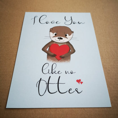 I love you like no Otter | Postkarte DIN A6 | klimaneutral | Valentinstag | Verlobung | The Other Otter Shop