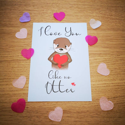 I love you like no Otter | Postkarte DIN A6 | klimaneutral | Valentinstag | Verlobung | The Other Otter Shop