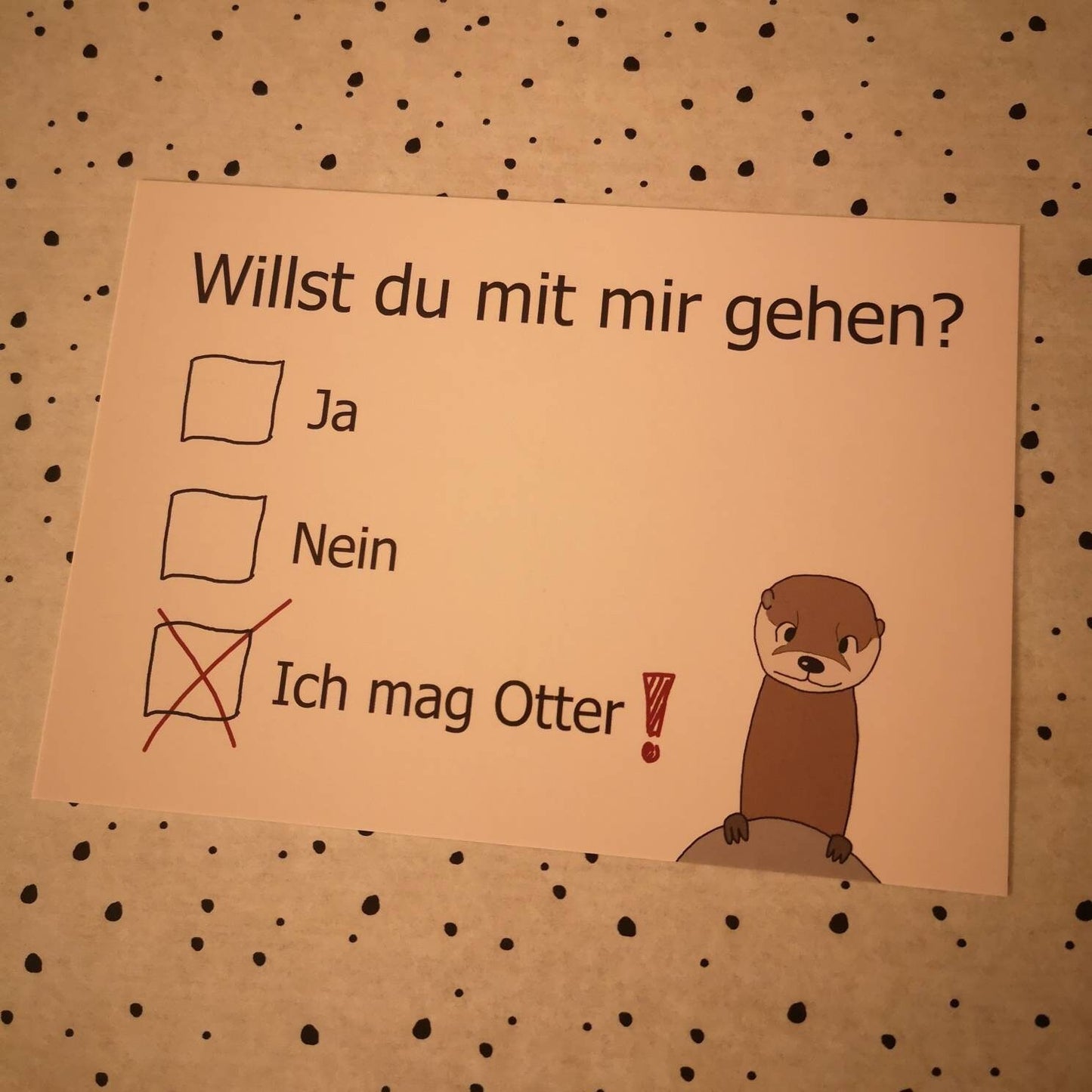 Willst du mit mir gehen? - Ich mag Otter Postkarte