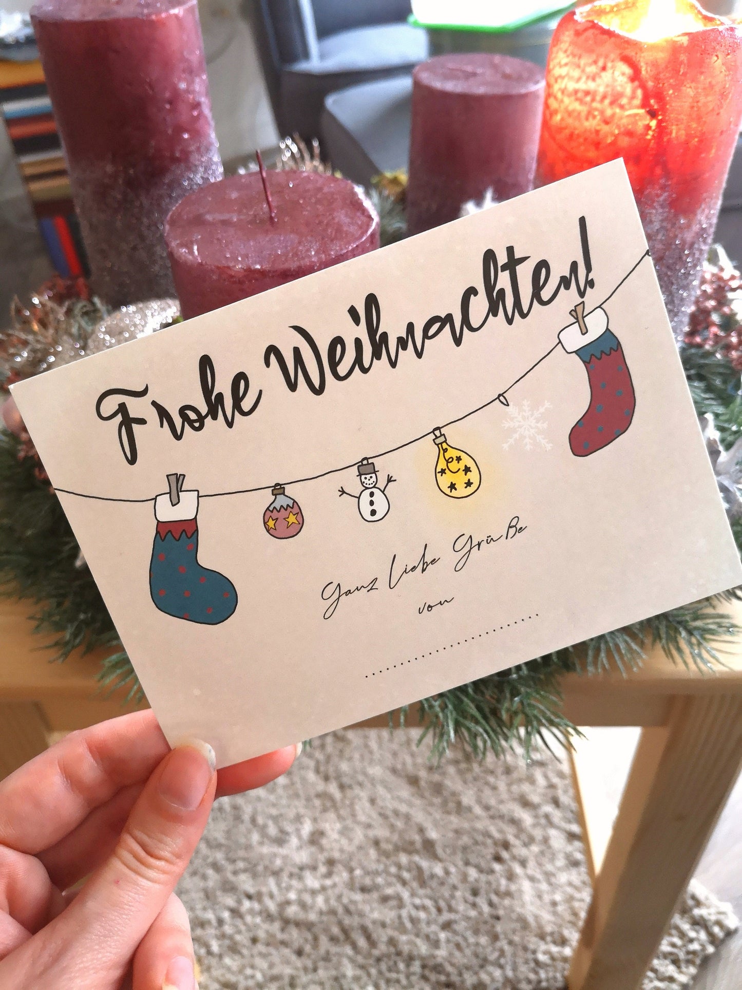 Weihnachtsset Karten und Sticker Otter | 5 Karten und 5 Sticker | Geschenkset süß Familie Freund Freundin Kartenset | The Other Otter Shop