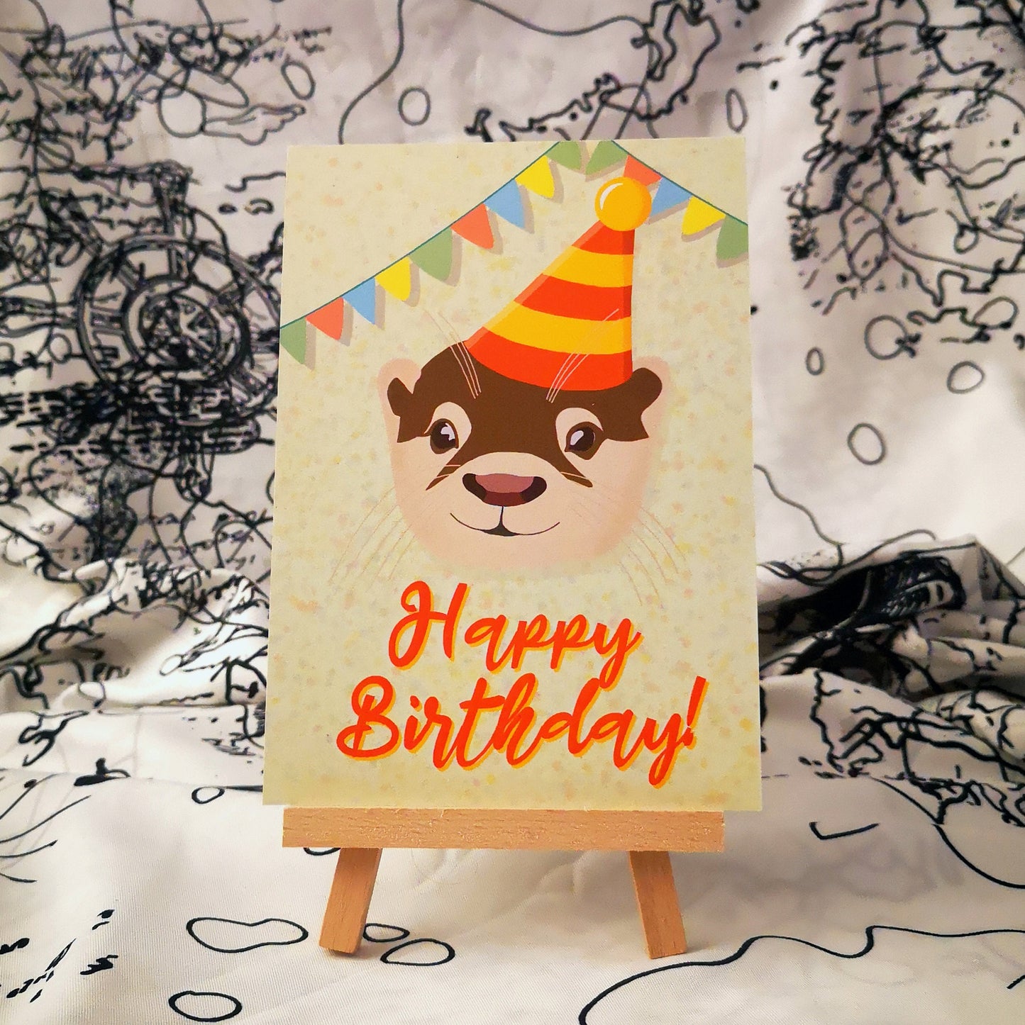 Happy Birthday Otter Postkarte | süß | Geburtstag | für Groß und Klein ein super Geschenk | The Other Otter Shop