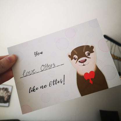 You like no Otter! | Postkarte A6 | Valentinstagskarte zum personalisieren | Geschenk | Liebe & Freundschaft | The Other Otter Shop