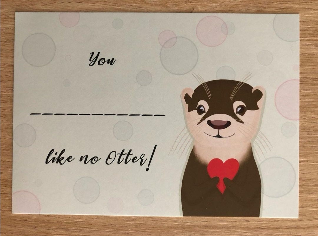 You like no Otter! | Postkarte A6 | Valentinstagskarte zum personalisieren | Geschenk | Liebe & Freundschaft | The Other Otter Shop