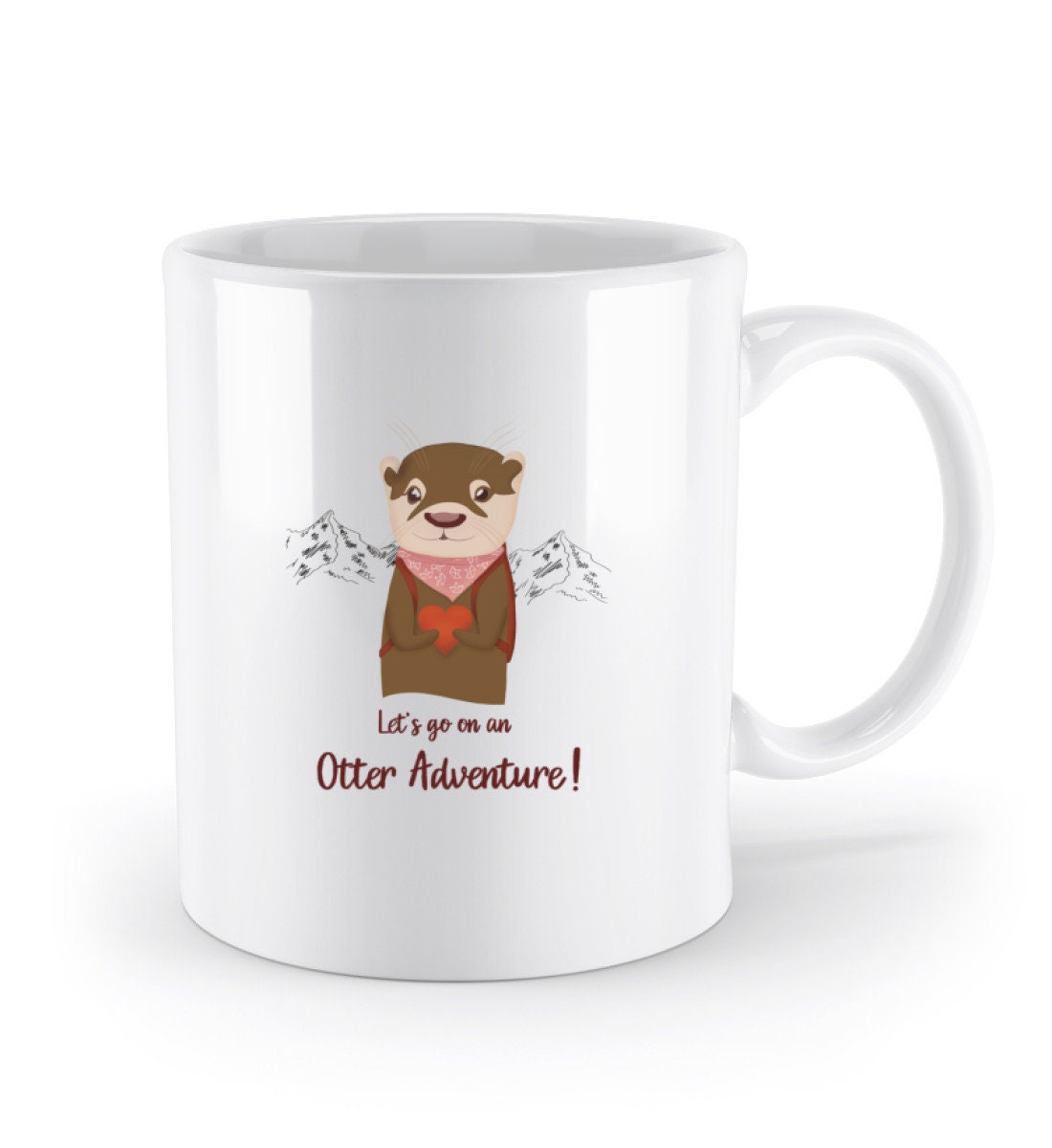 Let’s go on an Otter Adventure | super süße weiße Tasse mit dem kleinen Otter | perfektes Geschenk für Freunde und Familie | Otter-Abenteuer