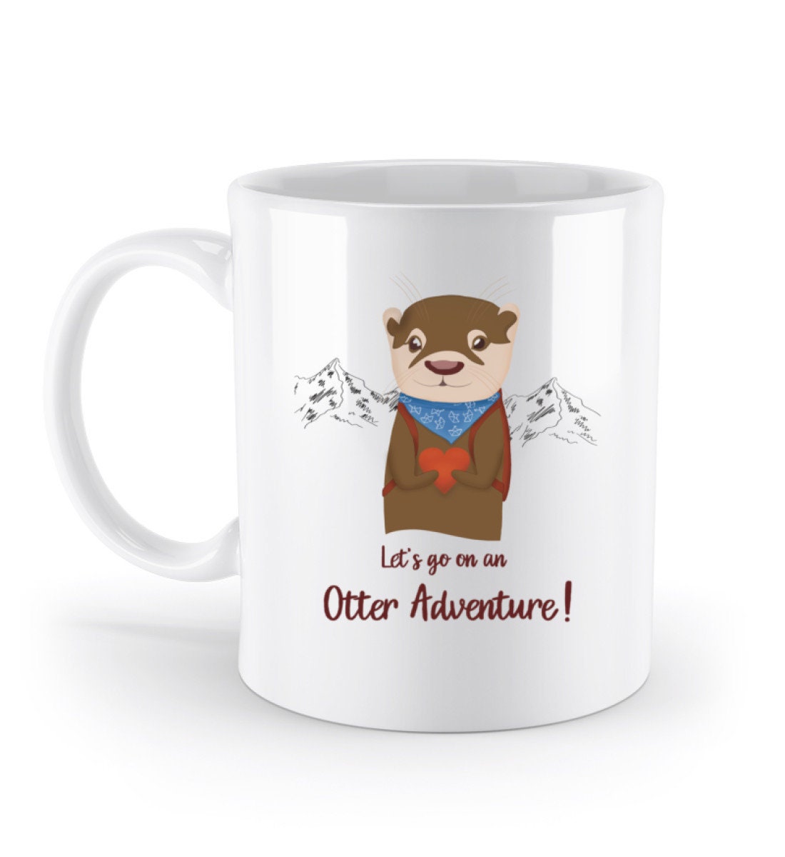 Let’s go on an Otter Adventure | super süße weiße Tasse mit dem kleinen Otter | perfektes Geschenk für Freunde und Familie | Otter-Abenteuer