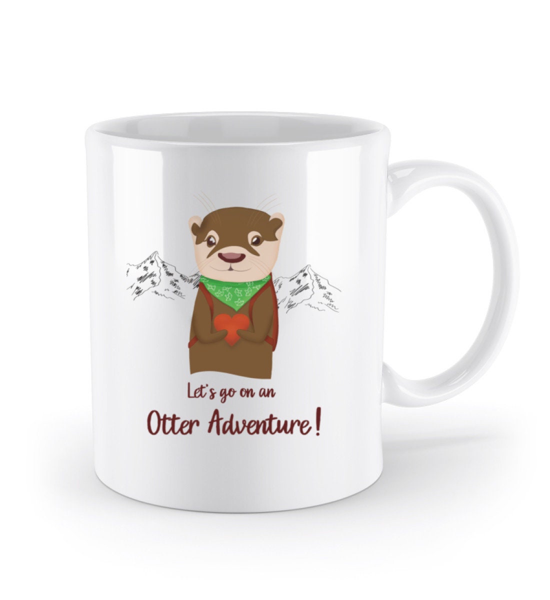 Let’s go on an Otter Adventure | super süße weiße Tasse mit dem kleinen Otter | perfektes Geschenk für Freunde und Familie | Otter-Abenteuer