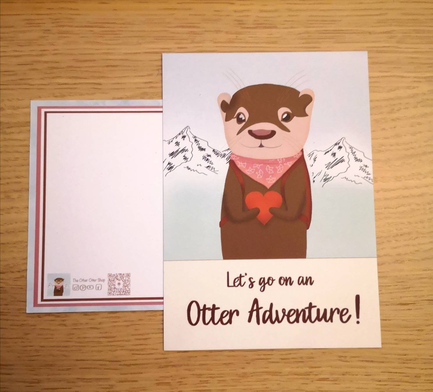 Postkarte »Let's go on an Otter Adventure!« | Abenteuer-Otter-Motiv | süße Karte für Abenteurer, Freunde und Familie