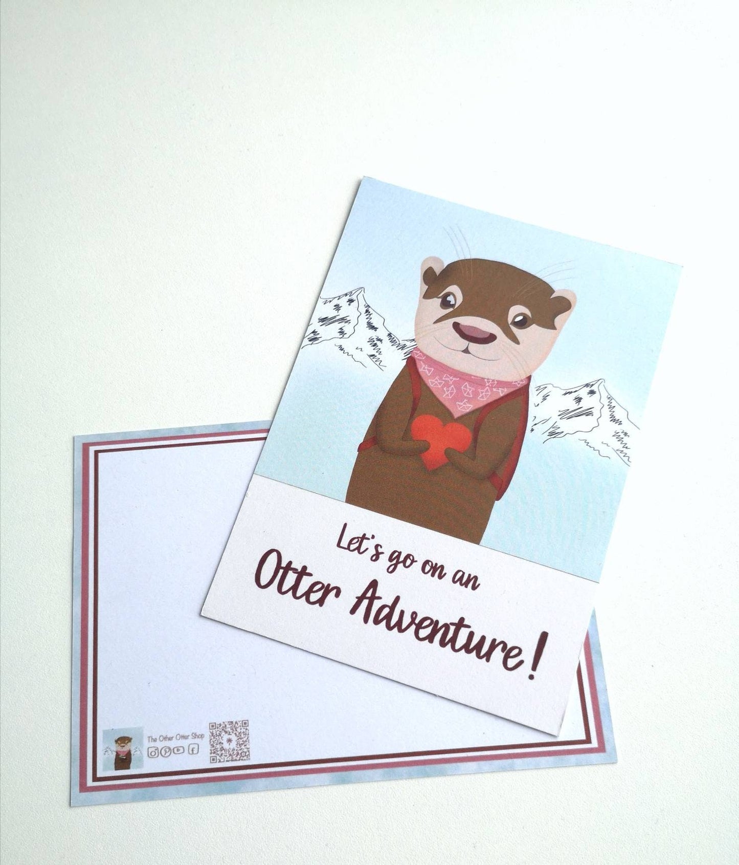 Postkarte »Let's go on an Otter Adventure!« | Abenteuer-Otter-Motiv | süße Karte für Abenteurer, Freunde und Familie