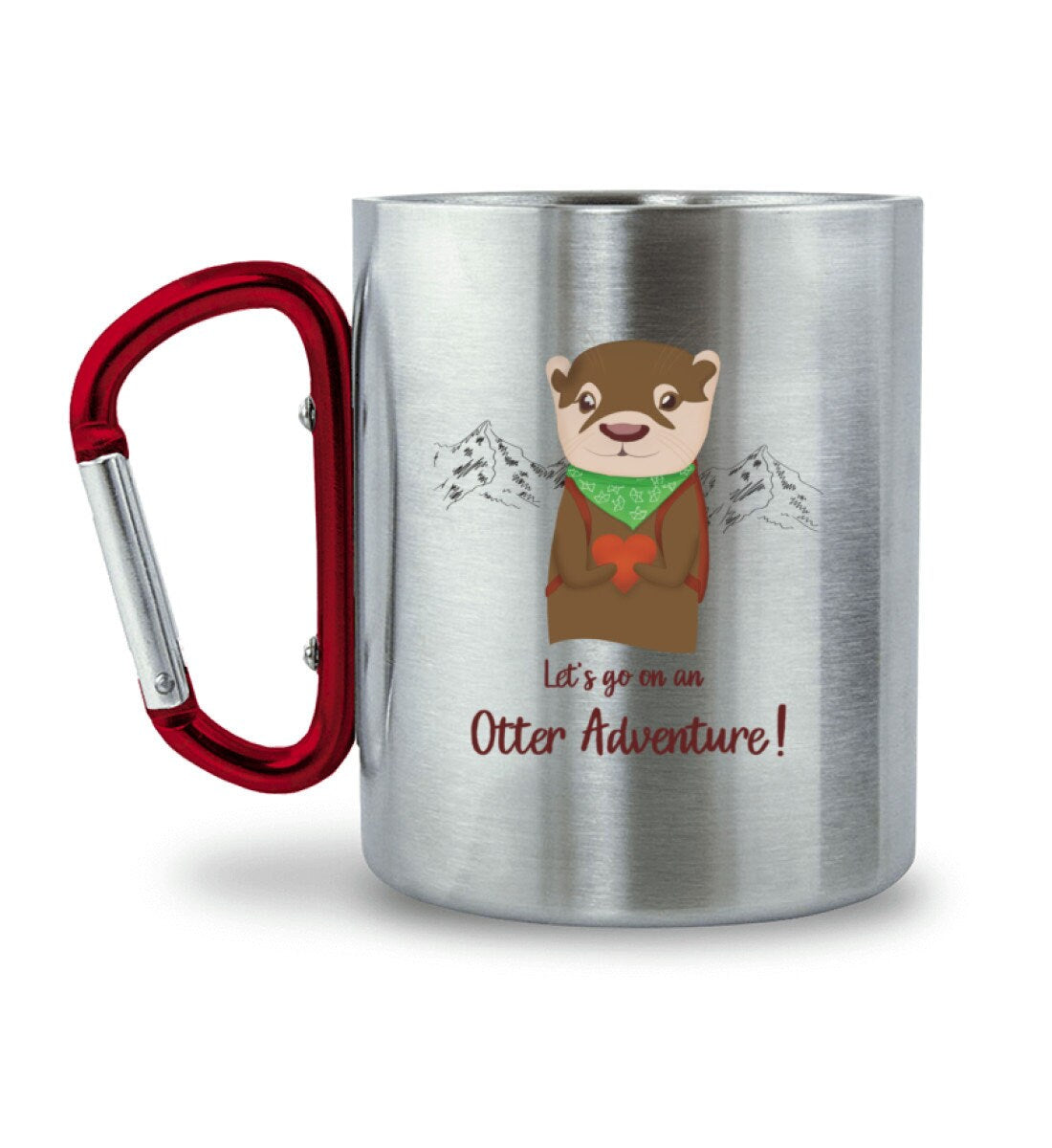 Lets go on an Otter Adventure! - süße Edelstahltasse mit Karabinergriff