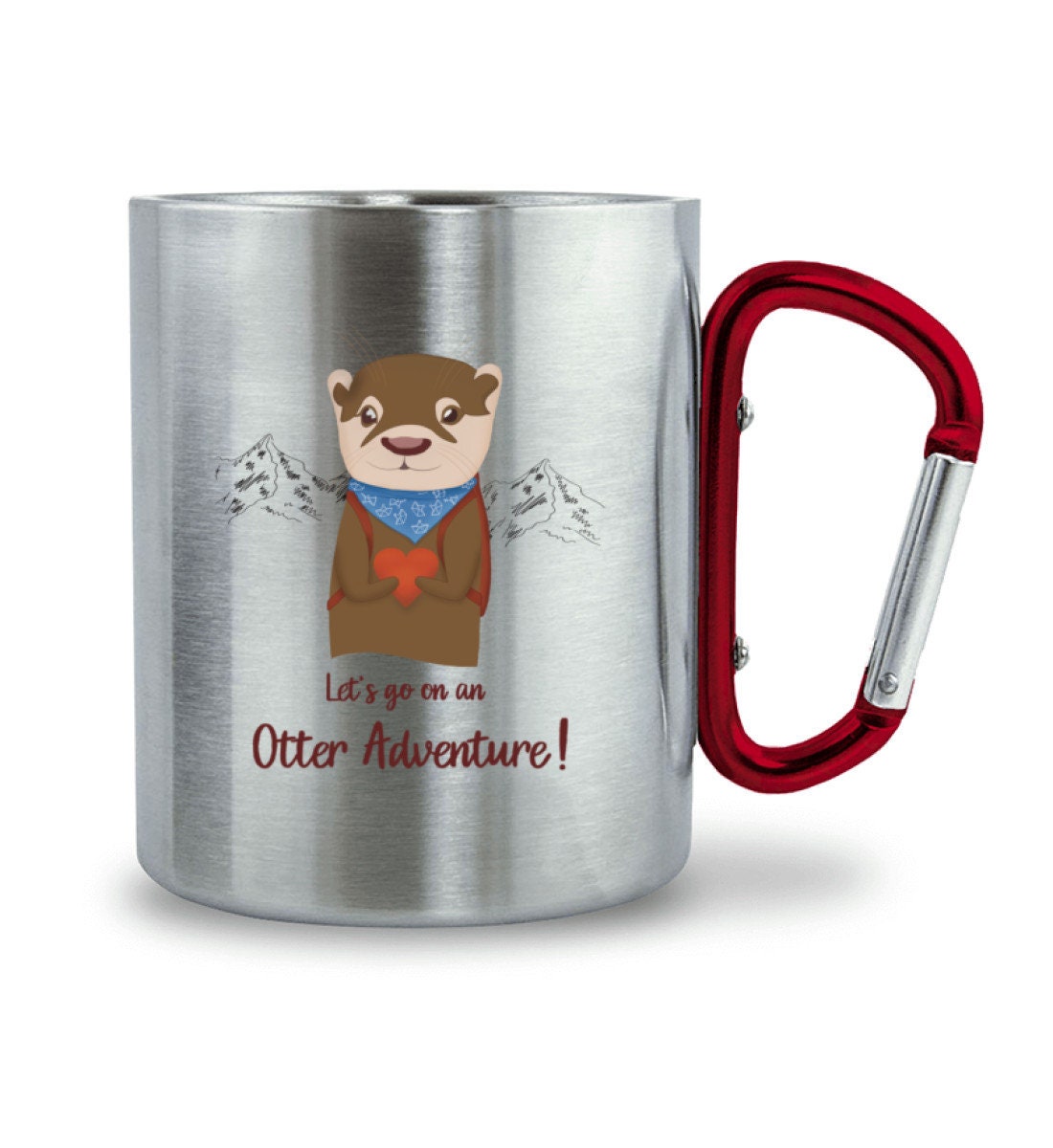 Lets go on an Otter Adventure! - süße Edelstahltasse mit Karabinergriff