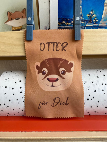 Otter-Glasreinigungstuch | Brillenputztücher mit verschiedenen Motiven | Mikrofaser Tücher | süßes Geschenk von Hand bedruckt | Otter-Motive