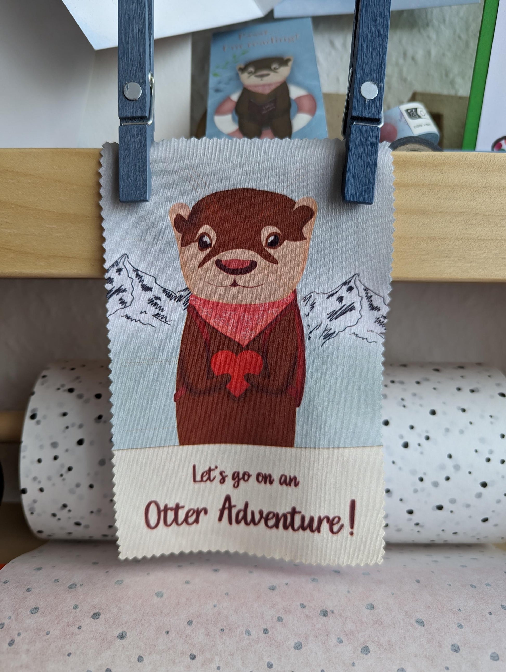 Otter-Glasreinigungstuch, Brillenputztücher mit Motiv "Let's go on an Otter Adventure" | Mikrofaser Tuch | perfekt für alle Abenteurer