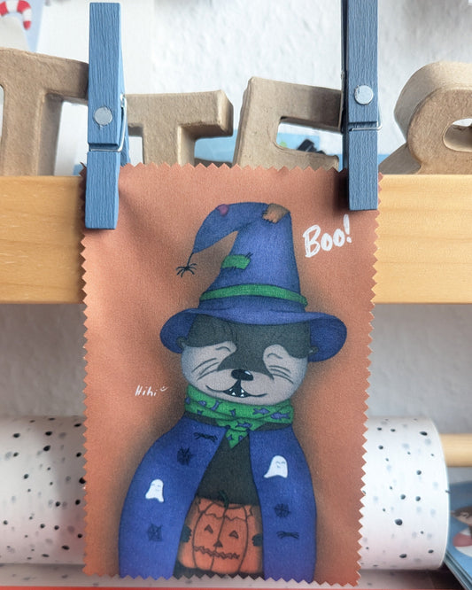 Otter-Glasreinigungstuch | Brillenputztücher mit "Halloweenotter"-Motiv | Mikrofaser Tücher | süßes Geschenk für Halloween-Fans | Otter-Motiv